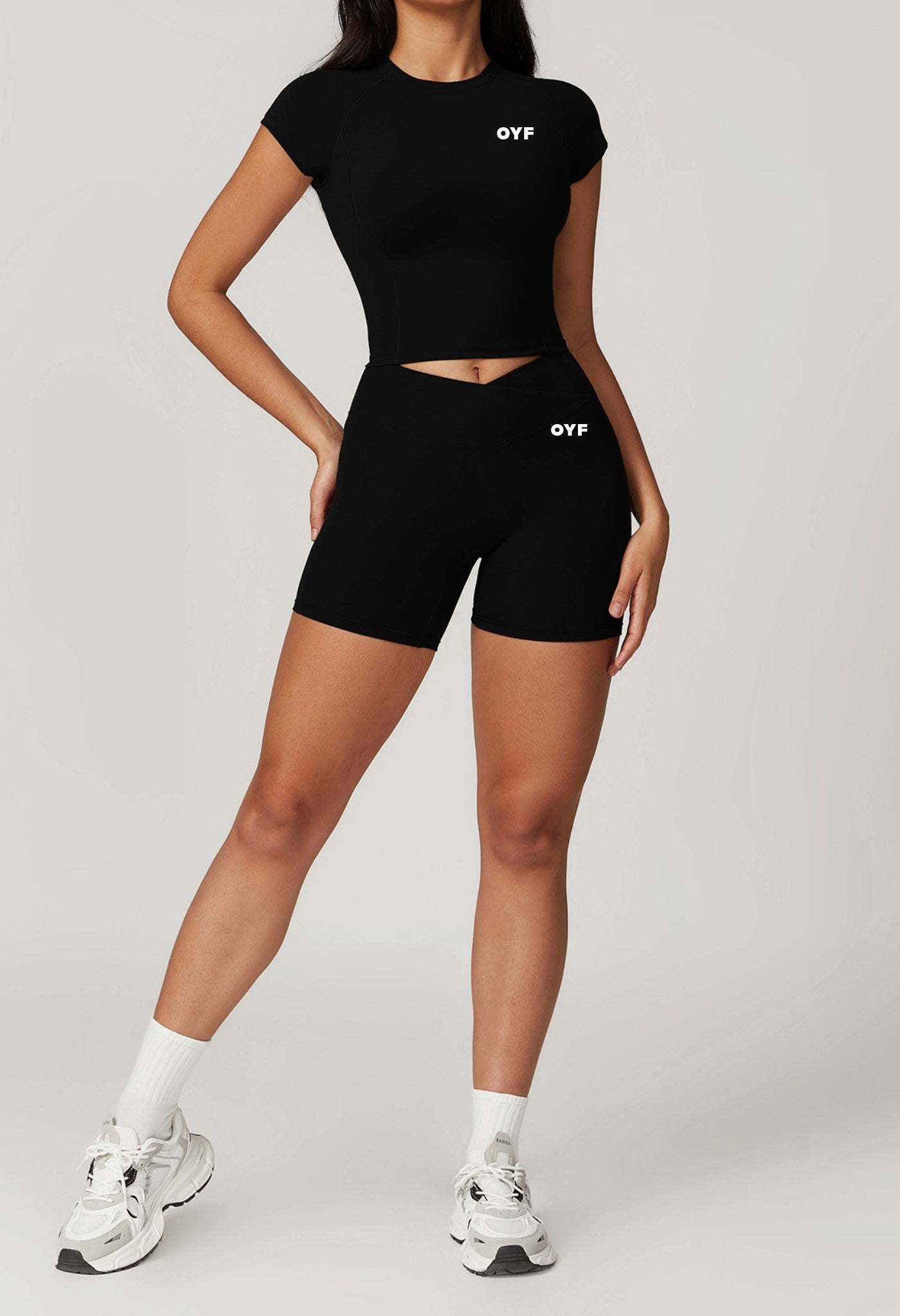 Chic Style Short Casual Gym Set (One Set)