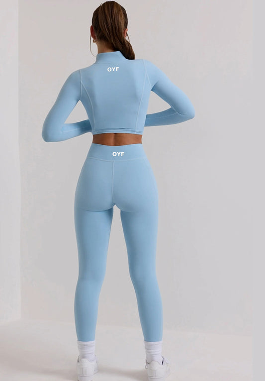 Chic Style Long Casual Gym Set With Side Pockets