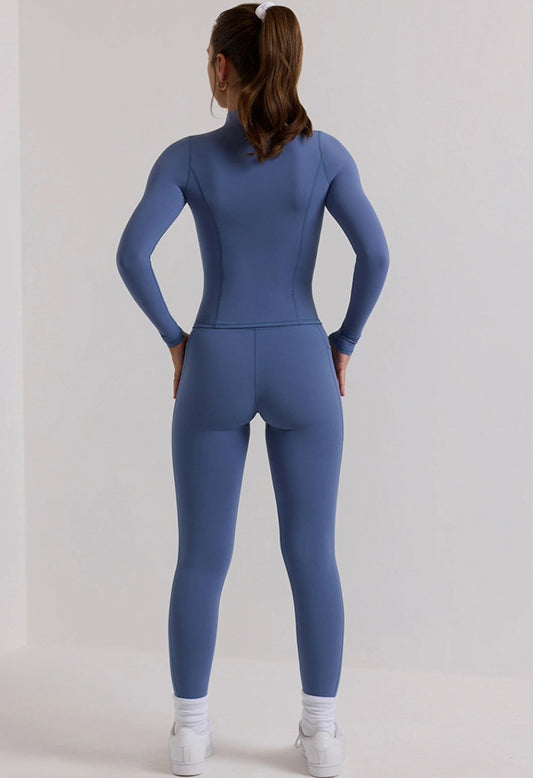 Chic Style Long Casual Gym Set With Side Pockets