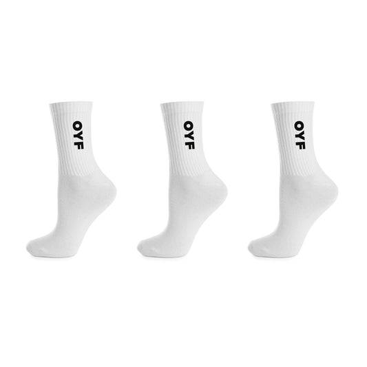 Crew Cotton Socks (3 PK/White)