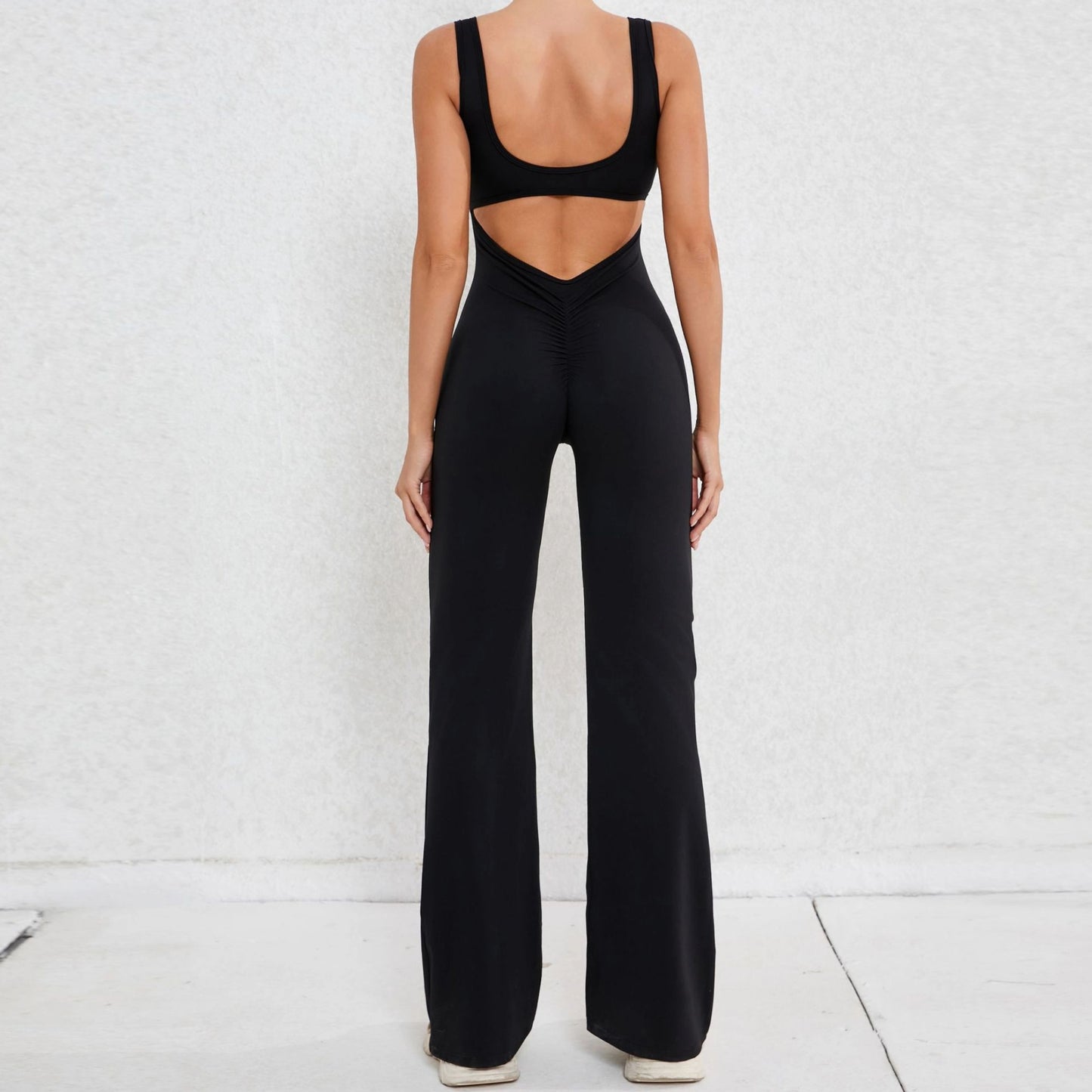 Sleeveless Long Flared-Leg One Piece